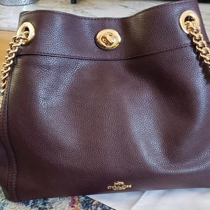 COACH Turnlock Edie Shoulder Bag in Pebble Leather